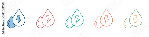 Water Drop Energy Icon Set Multiple Style Collection