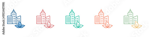 Green Infrastructure Icon Set Multiple Style Collection