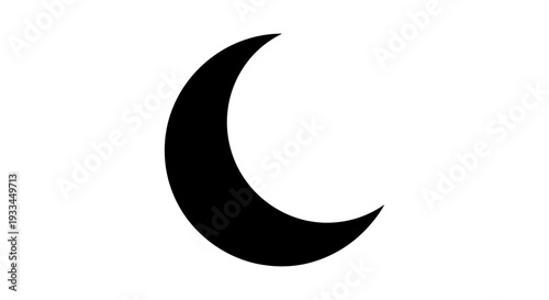 Crescent Moon Shape Silhouette Icon 1.