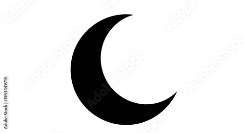 Crescent Moon Shape Silhouette Icon 2.