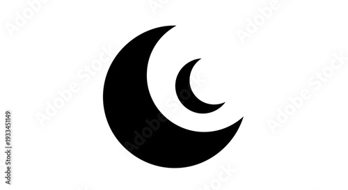 Crescent Moon Symbol Icon Design Element 2.