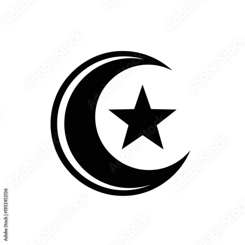 Crescent Moon with Star Symbol Icon 11.