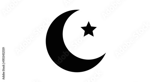 Crescent Moon with Star Symbol 5.