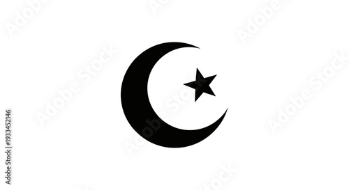 Crescent Moon with Star Symbol 9.