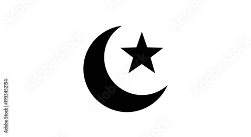 Crescent Moon with Star Symbol 4.