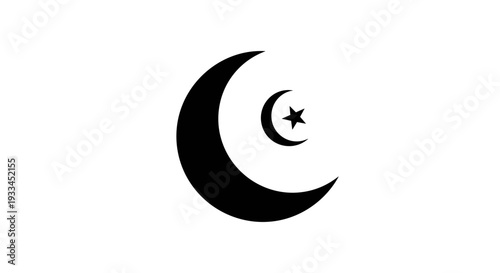 Crescent Moon with Star Symbol 7.