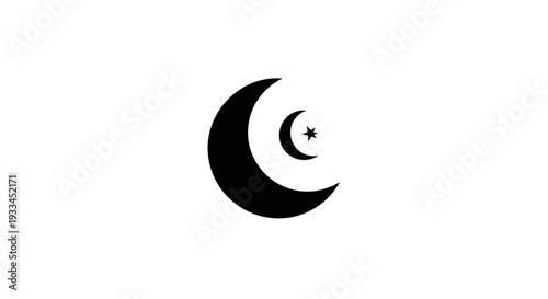 Crescent Moon with Star Symbol 12.