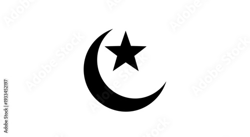 Crescent Moon with Star Symbol Icon 8.