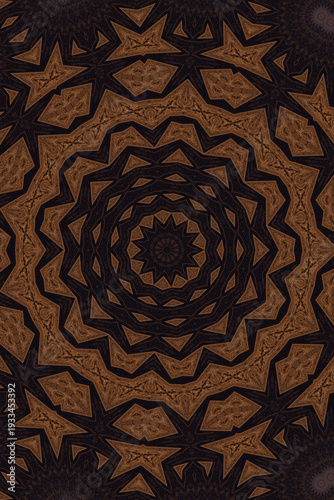 seamless pattern with floral ornament in brown and black colours