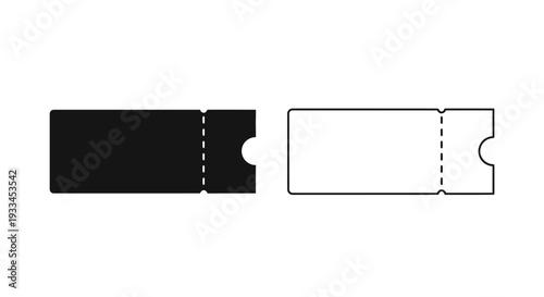 Black and white ticket Vector