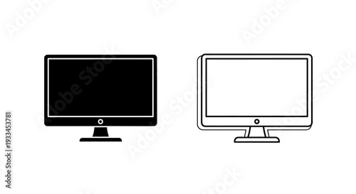 Tv and monitor illustration Vector
