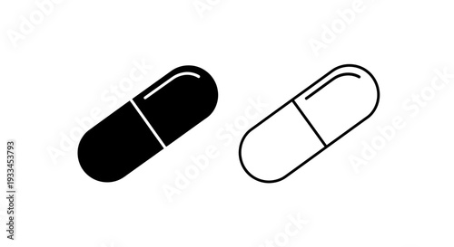 Black and white pills Vector