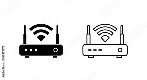 Wireless router icons set Vector