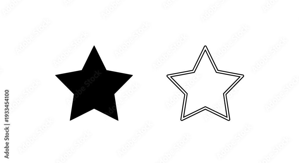 Obraz premium Black star outline star Vector