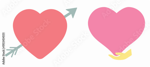 Heart, Valentine's Day, love, passionate, Cupid, couple, romance, joy, celebration, rose, holiday. Special, date, concept, shape. Icon, set, care