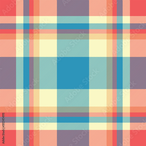 Sexual fabric vector texture, mosaic background textile seamless. Chequered tartan pattern check plaid in light and cyan colors.