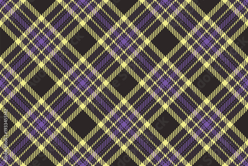 Greeting card fabric texture check, crossed plaid textile seamless. Celtic background tartan pattern vector in dark and khaki colors.