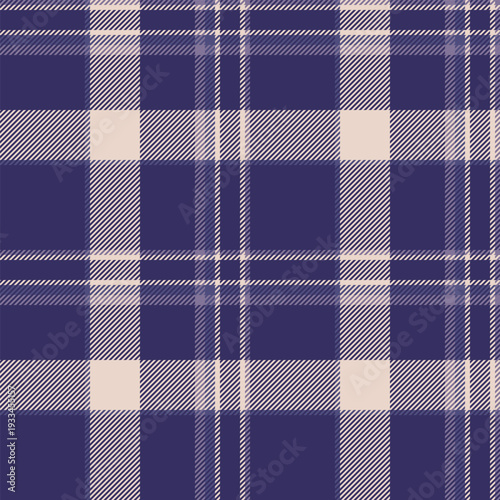 Birthday card vector fabric seamless, manufacture check tartan textile. Idyllic background plaid texture pattern in indigo and light colors.