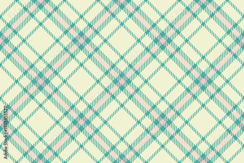 Handkerchief plaid textile check, native seamless vector texture. Classic tartan background pattern fabric in light and teal colors.
