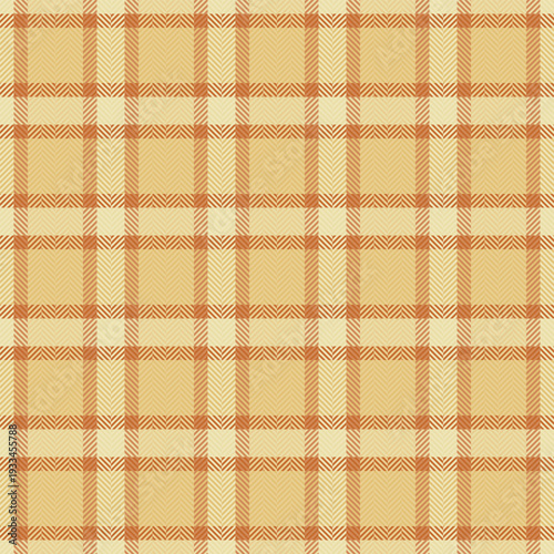 Party texture fabric tartan, hunter vector check textile. Advertisement seamless plaid background pattern in amber and orange colors.