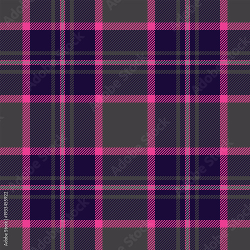 Madras textile check tartan, advertising vector pattern plaid. French texture seamless fabric background in dark and grey colors.
