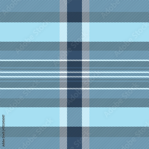 Tiny vector textile check, luxurious texture plaid background. Proud pattern seamless fabric tartan in cyan and blue colors.