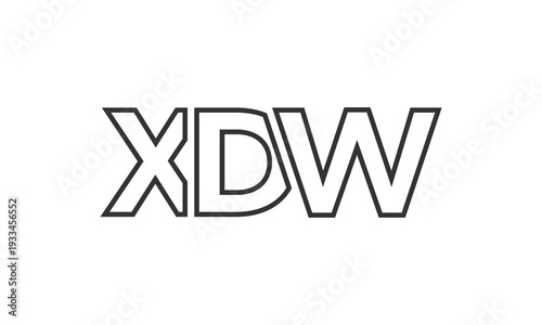 XDW logo design template with strong and modern bold text. Initial based vector logotype featuring simple and minimal typography. Trendy company identity.