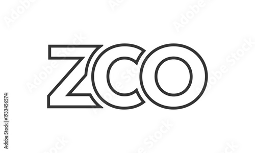 ZCO logo design template with strong and modern bold text. Initial based vector logotype featuring simple and minimal typography. Trendy company identity.