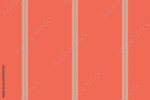 Individuality textile texture pattern, event background fabric vertical. Lovely vector seamless stripe lines in red and white colors.