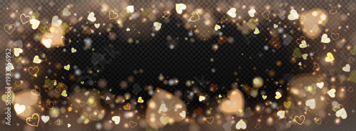 Luxury gold waves with glitter trails and sparkling bokeh on dark background. Shimmering overlay with fluid effects and divine particles. Stock vector illustration in luxury style.