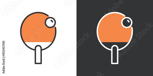 シンプルな卓球ラケットアイコン