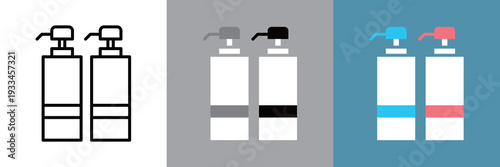 シンプルなシャンプーとトリートメントアイコン