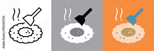 もんじゃ焼きのシンプルなアイコン