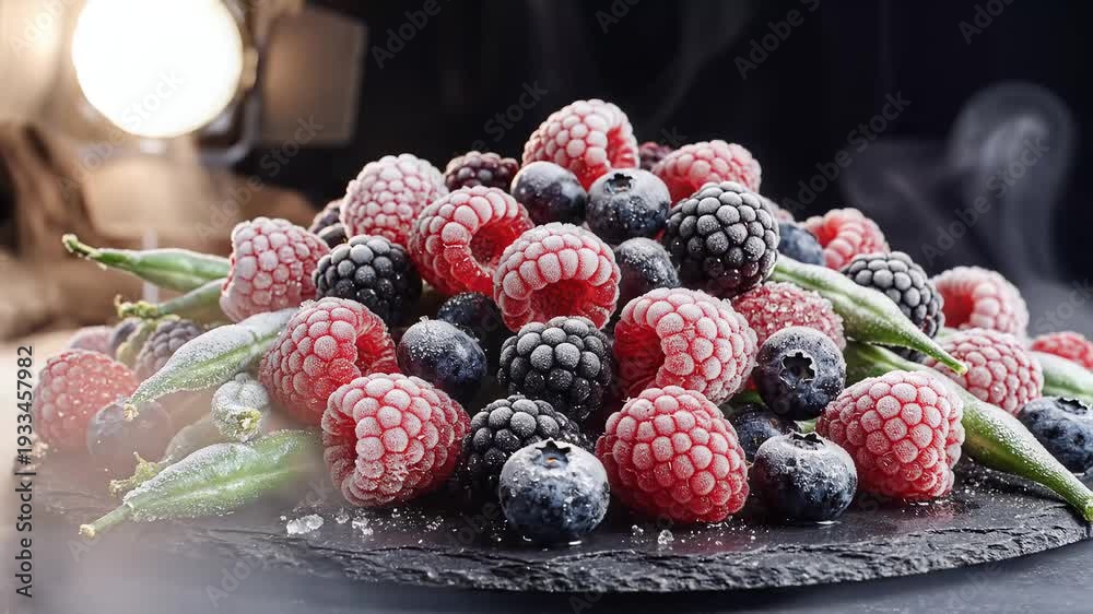 custom made wallpaper toronto digitalClose up of fresh berries displayed on dark surface with selective focus