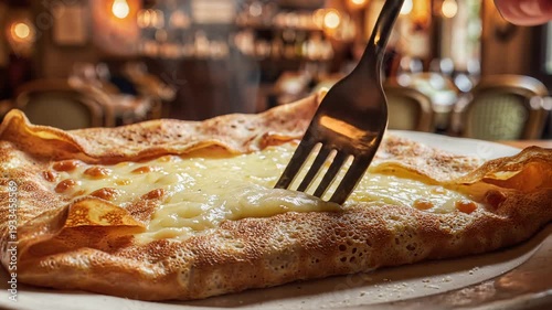 Wallpaper Mural Close up of savory baked dish with melted cheese on a plate restaurant setting Torontodigital.ca