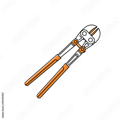 Bolt cutter white with orange handles vector