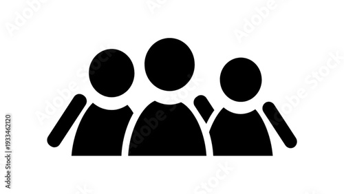 Group of people or large family silhouette icon