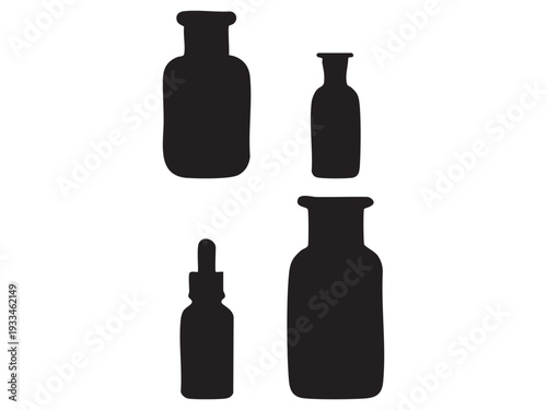 set of cosmetic bottles