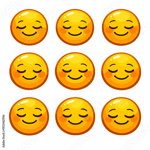 Smiling emoji pattern on orange background with repetitive design