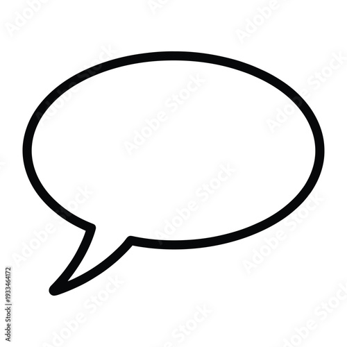 Blank Dialogue Bubble: A simple, minimalist design of a dialogue bubble. Representing communication, conversation, thought, and ideas. Ideal for graphic design projects.