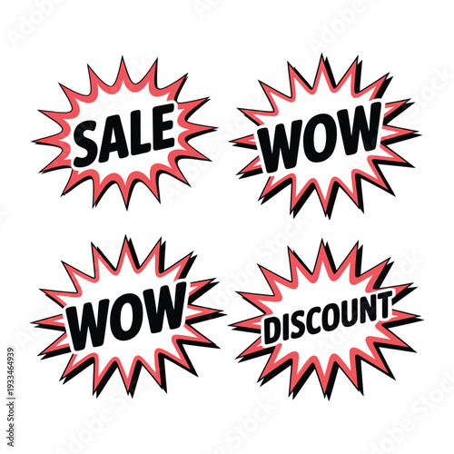 Explosive Offers: Dynamic graphic design showcases impactful sale, wow, and discount, creating vibrant buzz for promotions.