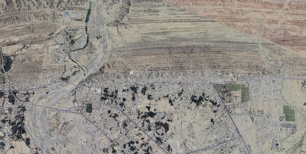 Fototapeta premium Minab Iran Top Satellite View