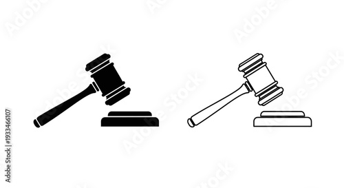 Two gavel icons Vector