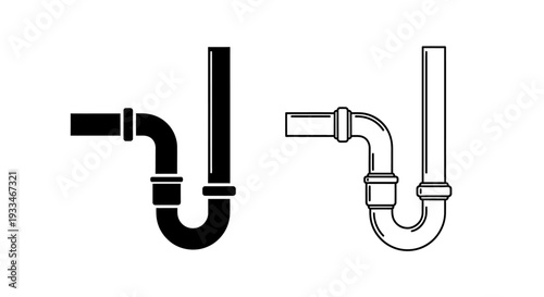 Plumbing pipes and fittings Vector