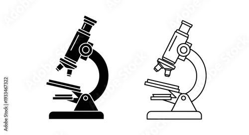 Two microscopes black white Vector