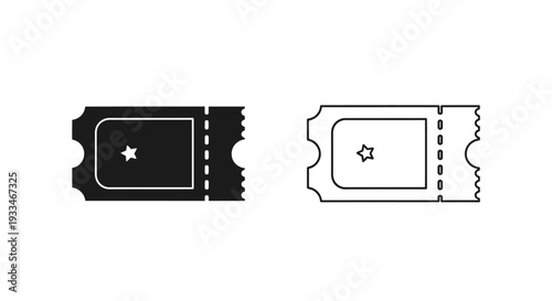 Black star ticket design Vector