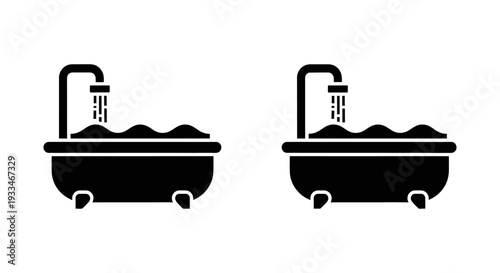 Modern bathtub with shower Vector