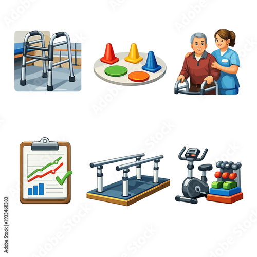 Elderly rehabilitation and physical therapy equipment for senior care