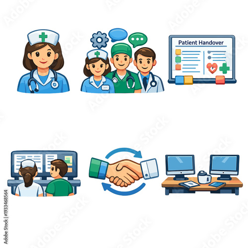Medical handover process with healthcare professionals and digital tools