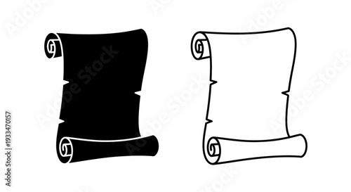 Scrolls, black and white Vector